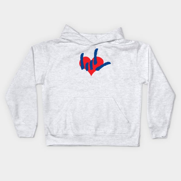 Deaf love Kids Hoodie by wael store